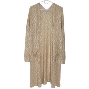 Candie's Lightweight L/S Duster Cardigan | Tan | X-Large